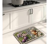 Rustic Floral Kitchen Mats for Floor, Honey and Fruits Vintage Soft Mats, Autumn Cushioned Comfort Washable Non Slip Decor Rugs for Kitchen Sinks Laundryroom Bathroom 16x24 Inch