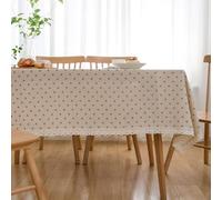 Rustic Floral Tablecloth 140x300cm, Cotton-Polyester Blend with Lace Edges, Perfect for Dining Tables, Coffee Tables, and Decorative Dressers - Elegant Daisy Design