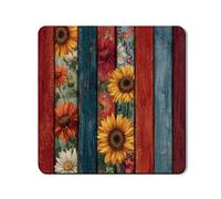 Rustic Floral Washer Dryer Top Protector Mat, Vintage Flower Washing Machine Cover, Farmhouse Rubber Anti-slip Waterproof Mats for Laundry Room 24x24 Inch