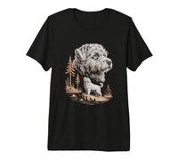 Rustic Forest Puli Dog Scenic Wilderness Portrait Premium T-Shirt