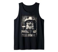 Rustic Fox Cowboy Animal with Iced Coffee Rodeo Western Tank Top