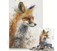 Rustic Fox Profile 1000 Pieces Jigsaw Puzzles for Adults Fine Logic Toy Leisure Time Neat Edge Art Collectible (38x26cm)