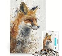 Rustic Fox Profile 1000 Pieces Jigsaw Puzzles for Adults Fine Logic Toy Leisure Time Neat Edge Art Collectible (38x26cm)