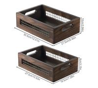 Rustic Fruit Basket - Wooden Storage Basket, 10.83 Inch Pantry Organizer,Organizing Versatile Organizer, Kitchen Pantry Holder with Farmhouse Style, Fruit Stand for Daily Storage