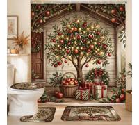 Rustic Fruits Orchard Harvest Tree Autumn Shower Curtain Sets