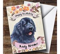 Rustic Gold Dog Newfoundland Personalised Birthday Card | Birthday Card | Animals, Wildlife & Pets Card