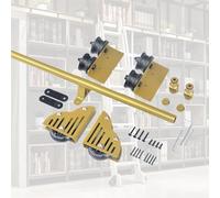 Rustic Golden Sliding Door Hardware Kit with Smooth Rolling Track - Perfect for Home, Interiors, and Attics - Enhance Your Space with Style and Functionality