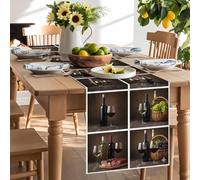 Rustic Grape Wine Bottel Table Runner 90 Inches Long,Table Runners Kitchen Dining Tables Decoration for Home Party Decor, Vintage Farmhouse Plaid Tables Runner for Home Party Wedding Dresser Scarf