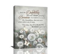 Rustic Gray Wall Art Country Dandelion Butterfly Wall Decor Dandelion Pictures Canvas Prints Motivational Framed Modern Artwork for Home Living Room Bedroom Bathroom12"x16"