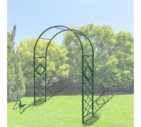 Rustic Green Garden Arch Trellis Rustproof Metal Plant Support for Climbing Plants Sturdy Wedding Canopy Perfect for Garden Decor & Balloon Displays (340 x 230 cm)