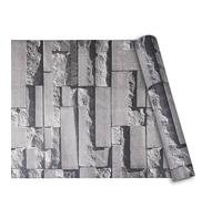 Rustic Grey Brick Wallpaper - 3D Brick & Stone Pattern Effect - Non-Woven Fabric - Industrial Anti-Fouling Texture - Vintage Slate for Bedroom, Living Room, Lounge, Hallway