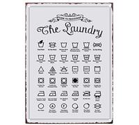Rustic Guide to Procedure the Laundry Retro Vintage Tin Sign Country Home Decor for Laundry Room, Washroom, Bathroom 16x12 Inch