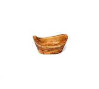 Rustic Hand Carved Olive Wood Bowl (13cm) | Unique Natural Grain Wooden Snack Bowl for Nuts, Seeds, Dried Fruits, Olives, Salsa - Rustic Artisan Kitchen Decor
