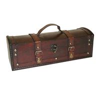 Rustic Hand Crafted Antique Look Wooden Long Pirate Treasure Chest Trinket/Storage Box with Handle. Approx Length 35cm by sd