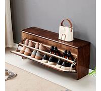 Rustic HandCarved Shoe Bench with Hidden Storage Entryway Shoe Organizer Unassembled Wooden Shoe Rack Stylish Hallway Furniture for SpaceSaving Solutions