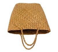Rustic Handwoven Straw Tote Bag with Handle, Lightweight Organizer for Storage of Various Items, Ideal for Summer Outings