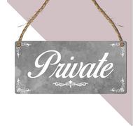 Rustic Hanging Bathroom Door Sign - Private, The Bathroom, The Poo, The Powder Room, Toilet, WC - Funny & Elegant Toilet Plaque, Guest Restroom, B&B (Private, Small: 19 cm (H) × 9 cm (W))