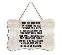 Rustic Hanging Wood Sign May The Road Rise Up to Meet You, Irish Blessing Wooden Plaque Sign Home Wall Art Decor for Living Room Bedroom Farmhouse Office 8"x10"