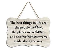 Rustic Hanging Wood Sign The Best Things in Life Are The People We Love Wooden Plaque Sign Home Wall Art Decor for Living Room Bedroom Farmhouse Office 4"x6"