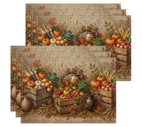 Rustic Harvest Pumpkins Farmhouse Decor Pumpkins Placemats Set of 6
