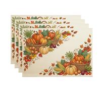 Rustic Harvest Pumpkins Pumpkins Thanksgiving Placemats Set of 4