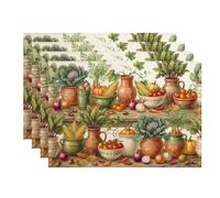 Rustic Harvest Vegetable Garden Vegetables Autumn Placemats Set of 4