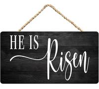 Rustic He Is Risen Wooden Sign Hanging Plaque Farmhouse Home Kitchen Wall Art Wall Decor 15x30 CM
