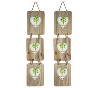 Rustic Hearts Hanging 3 Photo Frames - 4 x 6" - Natural - Pack of 2 Nicola Spring Natural One Size