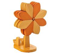 Rustic Heating Pad, Portable Wooden Coaster, Windmill Style Tablecloth with Built-in Stand, Wooden Hot Plate Mat with Non-Slip Function, Table Decor p