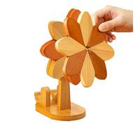 Rustic Heating Pad, Portable Wooden Coaster, Windmill Style Tablecloth with Built-in Stand, Wooden Hot Plate Mat with Non-Slip Function, Table Decor p
