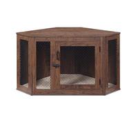 Rustic Heavy Duty Dog Crate Furniture - 2-in-1 Decorative Pet House & Side End Table for Indoor Use