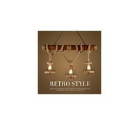 Rustic Hemp Rope Pendant Lights Wood Downlights Ceiling Lights birdcage Lamps Shades