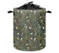Rustic Herbs Laundry Hampers With Drawstring Magical Forest Laundry Baskets For Bathroom Vintage Botanical Flowers Leaves Portable Clothes Storage Organizer Basket Green Plant W 44 L 44 Cm