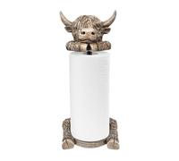 Rustic Highland Cow Paper Towel Holder - Unique Resin & Metal Farmhouse | Country Style Decor for Kitchen & Dining, Adorable Highland Cow Design, Ideal Gift Idea, Fits Standard Rolls