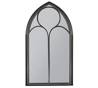 MirrorOutlet Somerley Chapel Arch Large Black Garden Mirror 150 X 81 Cm