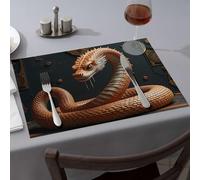 Rustic Home Decor Golden Serpent Coiled In Mystical Chamber Dining Place Mats Table Runner Easter Table Decorations(1PCS)