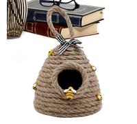 Rustic Honey Bee Figurine - Hand Woven Beehive Pendant, Straw Material Tiered Tray Accent | Farmhouse Themed Party Country Decor, Kitchen Porch Homes Shelf For Display Decorations