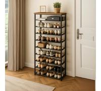 Rustic Industrial 10 Tier Shoe Rack - Shoe Storage