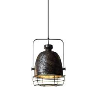 Rustic Industrial Metal Pendant Light - 9" Adjustable Height Chandelier for Kitchen Island Dining Room Restaurants & Shops - E27 Base Iron Art Design (Metallic A)