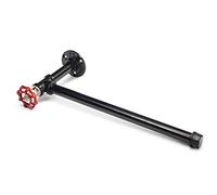 Rustic Industrial Pipe Paper Towel Holder with Wall Mounted Kit, Toilet Bathroom Heavy Duty Steampunk Paper Towel Dispenser, Modern Chic Electroplated Black Iron Finish 14 inches Long