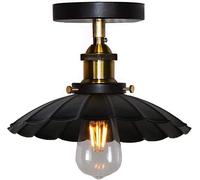 Rustic Industrial Vintage Ceiling Light Fixture Farmhouse Barn Retro Flush Mount Ceiling Light Metal Black Close To Ceiling Lamp E26 Base For Hallway Foyer Kitchen Porch Household Commercial Li