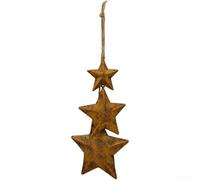 Rustic Iron Star Ornament 20cm Distressed Finish | Antique distressed for surface, retro charm, rust resistant coating, brown color, metal construction