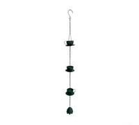 Rustic Iron Tea Cup Rain Chain, Unique Garden Water Guide with Soothing Sound, Weather Resistant Metal Rainwater Chain for Home Exterior