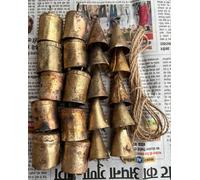 Rustic Iron Tin Metal Vintage Cow Bells Jingle for Wind Chimes and Crafts 2"H Antique Brass Covering Bells, Craft Bells, Set of 20