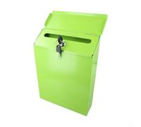 Rustic Iron Wall Mailbox with Secure Locking and 2 Keys Perfect for Mail and Suggestions (Green)