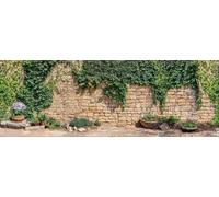Rustic Ivy Stone Wall Garden Mural, Tapestry & Curtain - Waterproof Outdoor Wall Hanging, Walled Garden Backdrop & Cottage Fence Décor W500cm x H180cm, W196.85 inches x H70.87 Inches