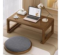 Rustic Japanese Floor Coffee Table Square Folding Low Table for Sitting Walnut End Table for Bedroom & Tea Room 31.4"x15.7"x11.8" - Perfect for Cozy Spaces