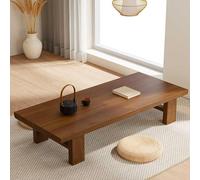 Rustic Japanese Solid Wood Low Coffee Table 200x60x38cm - Floor Sitting Dining & Tea Table for Living Room Elegant Walnut Rectangular Design Perfect for Cozy Spaces
