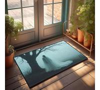 Rustic Kitchen Rugs A Ghostly Figure Stands Under A Tree In A Foggy Landscape Doormat Camper Decor Fall Welcome Mats For Front Door(40X60CM)
