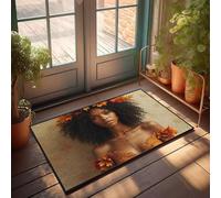 Rustic Kitchen Rugs Autumn Leaves Adorn Her, Nature'S Crown She Wears Doormat Camper Decor Fall Welcome Mats For Front Door(50X80CM)